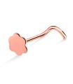 Flower Flat Shaped Silver Curved Nose Stud NSKB-08